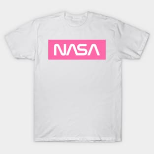 NASA Box Logo - Pink 2 T-Shirt